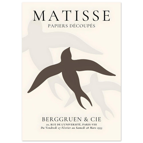 Artfulprints  Matisse - Birds silhouettes   poster 50x70 cm