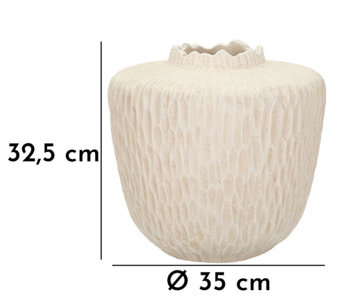 Mauro Ferretti vaas - Ø 35x32,5 cm - creme