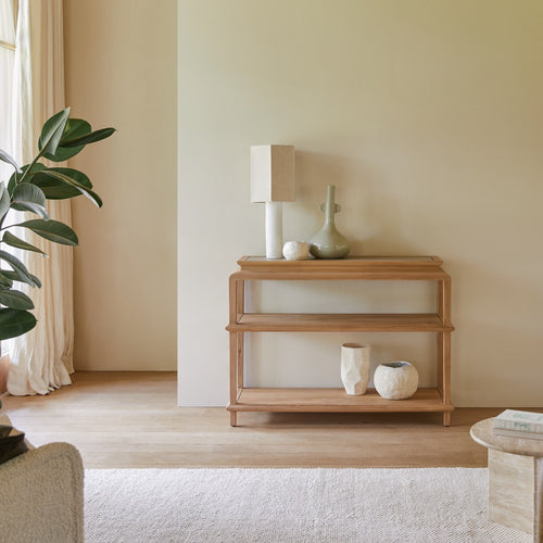 Tikamoon Consoletafel van massief teak 120 cm - Naturel - vtwonen shop