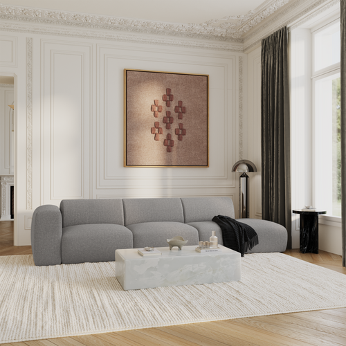 Sia Home - Rechte bank MYRA - Geweven stof - Lichtgrijs - 310cm - vtwonen shop