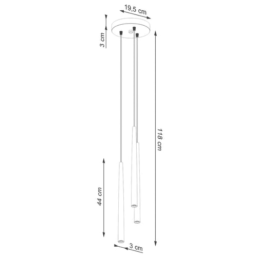 Sollux Lighting Staande lamp BLISS 3P zwart - 19,5x19,5x118cm