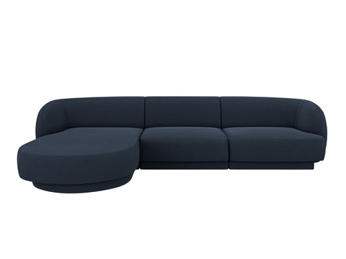 Micadoni Poef Miley 4-zits, boucle donkerblauw - 156x255x70cm