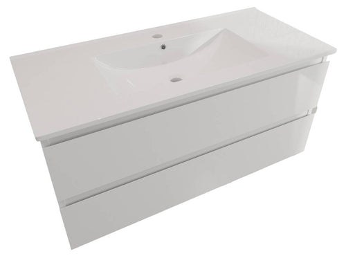 LOMAZOO badkamermeubel Marenza - zwevend - keramiek - glanzend wit - 100 cm