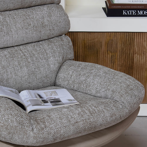 Giga Meubel Fauteuil Liane - Stof/Metaal - Taupe - Met Voetenbankje - vtwonen shop