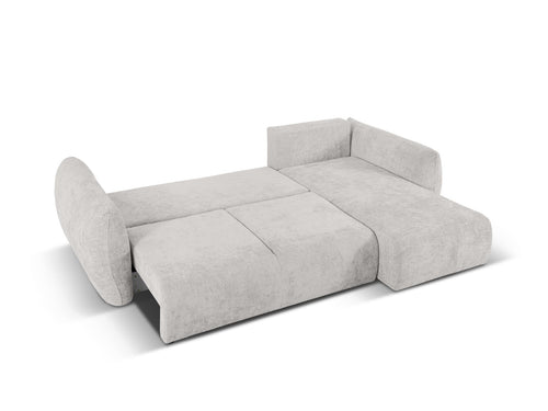 Cosmopolitan Design Converteerbare hoekbank rechts met opbergdoos Matera 4-zits, chenille, lichtgrijs - 173x253x86cm