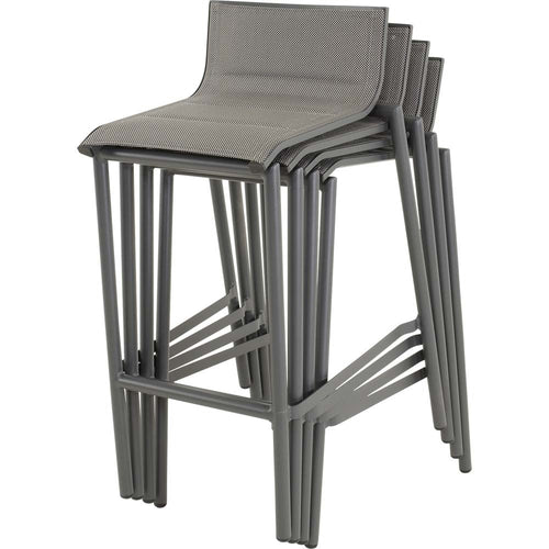 Lesli Living bistrostoel Milazzo - antraciet - 52x54x89cm - set van 4