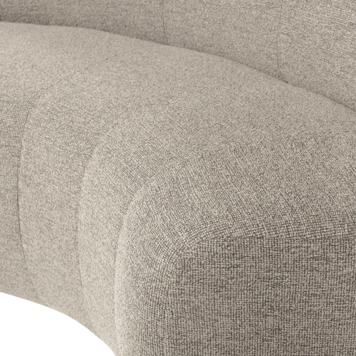 WOOOD eetbank halfronde hoek rug Mojo Base - Bouclé - Beige - 83x152x76
