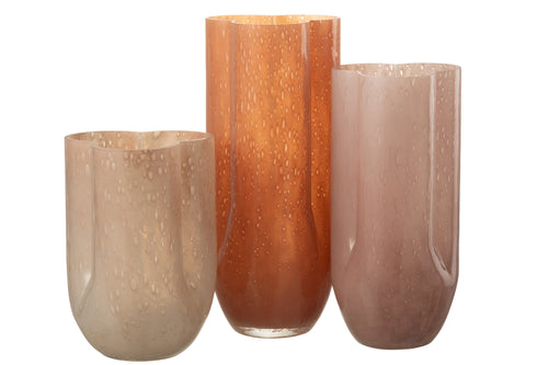 J-Line vaas Trikkie - glas - koraal - 34.5 cm hoog - vtwonen shop