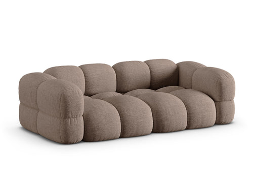 Cosmopolitan Design Bank Loretto 4-zits, structurele stof cappuccino - 100x250x68cm