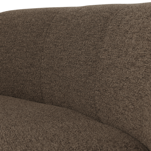 WOOOD eetbank halfronde hoek rug Mojo Base - Bouclé - Bruin - 83x152x76