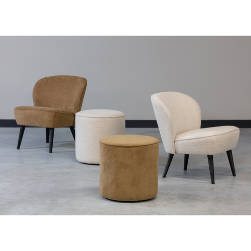WOOOD fauteuil Sara - Boucle - Creme - 71x59x70