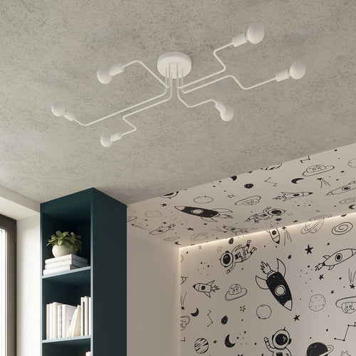Sollux Lighting Kroonluchter VECTOR 6 wit - 80x64x15,5cm