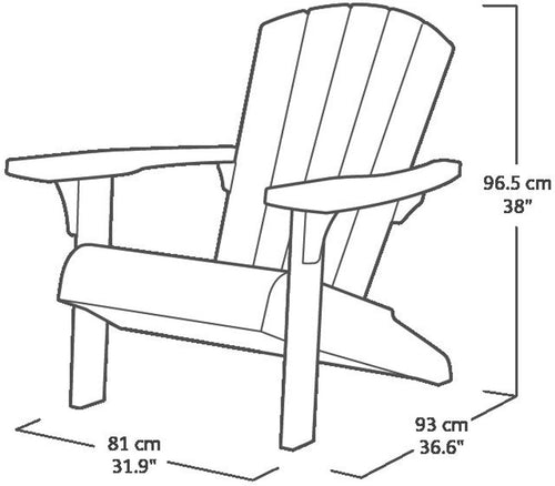 Keter Troy Adirondack Tuinstoel - 81x93x96,5cm - Soft Beige
