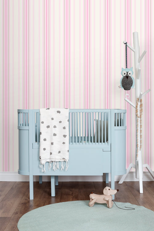 ESTAhome behang strepen licht roze en beige - 53 cm x 10.05 m - 138806
