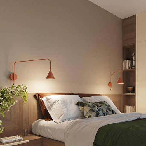 Sollux Lighting Wandlamp NOX 1 rode oker met schakelaar - 14x61x30cm