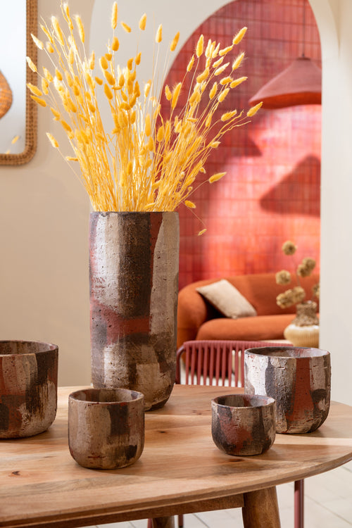 J-Line bloempot Miltos - keramiek - mix - extra small - Ø 13 cm