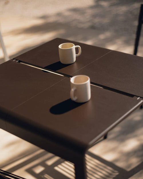 noo.ma Oto buitentafel 80 x 80 cm - Forest Green, stalen vierkante tuintafel