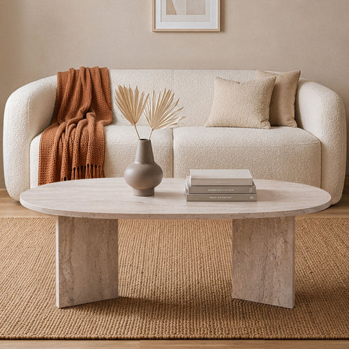 Calicosy - IRIS Ovale salontafel L119 cm - Kasjmier - 60x119x39,8 cm