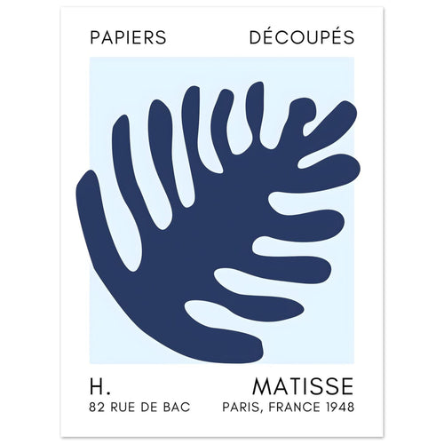 Artfulprints  Matisse – Coral bloom navy blue I   poster 30x40 cm - vtwonen shop