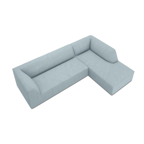 Cosmopolitan Design - Modulaire hoekbank rechts Siena 4-zits, ribfluwelen lichtblauw - 180x273x69cm