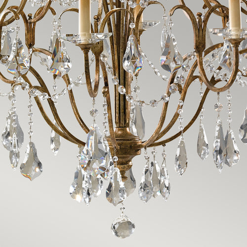 Elstead Valentina - Meerlagige kroonluchter met 12 lampen, geoxideerd brons