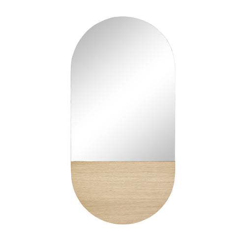 Hübsch wandspiegel Crescent - mdf/spiegelglas/eikenfineer - 50xh100cm