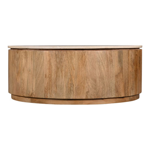 Giga Meubel Salontafel Elan Rond - Travertin - Naturel - 90x90x35cm - vtwonen shop