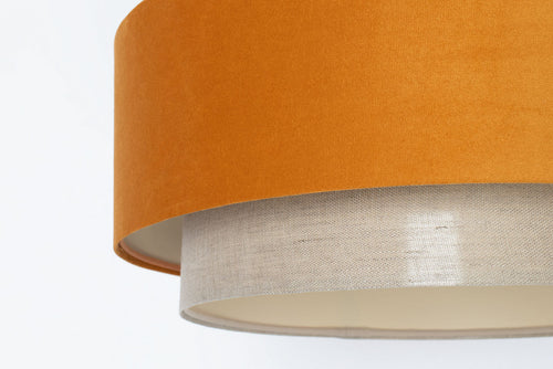 bpskoncept hanglamp Duo - linnen & warm oranje - Ø50 cm