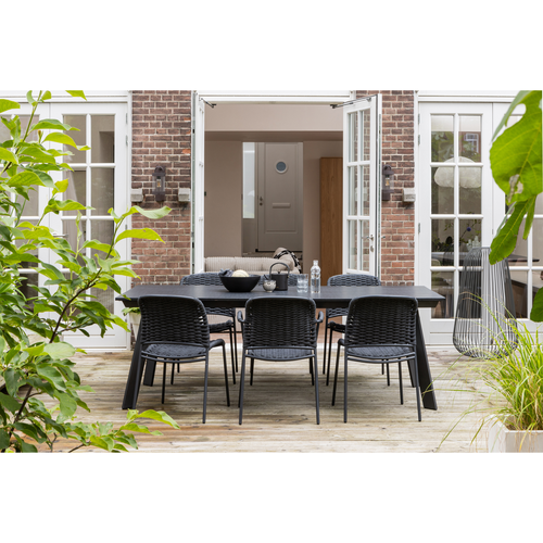 WOOOD eettafel Veerle - Aluminium/Polywood - Antraciet - 74x220x100 - vtwonen shop