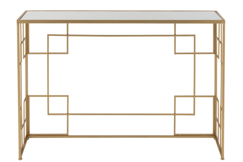 J-Line console Lijnen - metaal/glas - goud - vtwonen shop