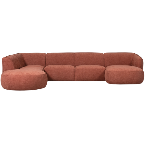 WOOOD bank links Polly - Polyester - Roze - 71x353x150/245 - vtwonen shop