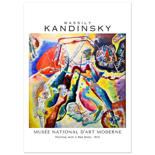 Artfulprints  Wassily Kandinsky - Painting with a red stain   poster 50x70 cm