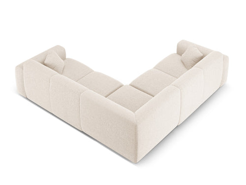 Cosmopolitan Design Symmetrische hoekbank Nolio 5-zits, chenille lichtbeige - 252x252x72cm