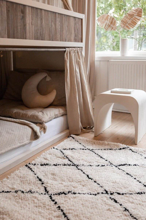 Interieur05 berber vloerkleed hoogpolig wit/zwart - scandinavisch - nea - 200 x 290 cm - vtwonen shop