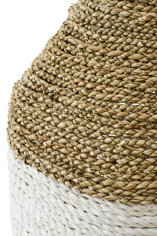 J-Line vaas - zeegras - wit/naturel