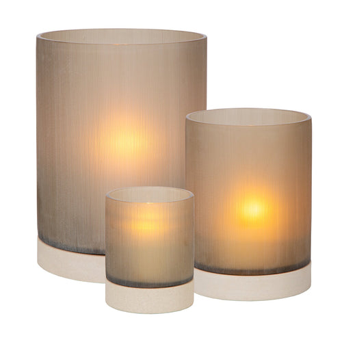 Atmooz kaarsenhouder Lionel S - beige - Ø 10 x H 11 cm