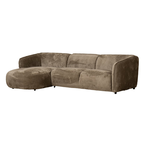 Giga Meubel Chaise Longue Links Lille - Taupe - Stof/Textiel - 275x150x70cm