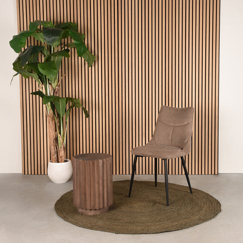 LABEL51 Bijzettafel Novan - Donkerbruin Mangohout - 35x35x48cm - vtwonen shop