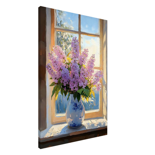 Artfulprints Canvas Golden hour blossoms canvas - 60x90 cm - Paars