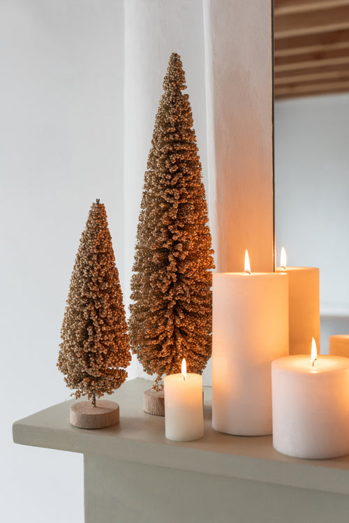 J-Line decoratie Kerstboom Pet - kunststof - champagne - large - vtwonen shop