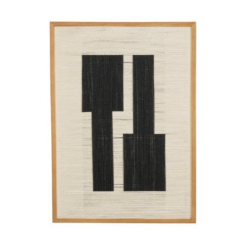 Mica Decorations Wanddecoratie - Wandpaneel Abstracte Kunst 70 x 50 x 2,5 cm - Woondecoratie voor Woonkamer of Slaapkamer - Zwart