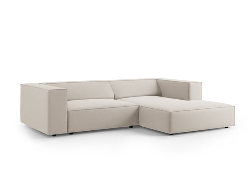 Cosmopolitan Design rechter hoekbank Arendal 3-zits, flueel, ecru - 166x224x70cm