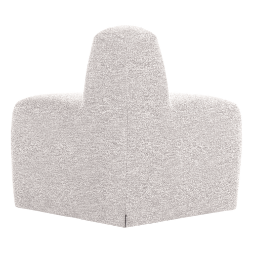 WOOOD eetbank hoek rond rugleuning Mojo Base - Bouclé - Ecru - 83x76x76