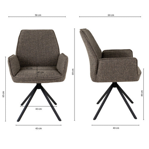 Kick eetkamerstoel Lex - Taupe - vtwonen shop