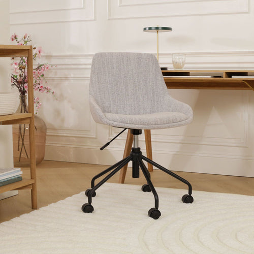 Nolon Nout-Isa Bureaustoel Beige Gemêleerd - Stof - Zwart Onderstel - vtwonen shop