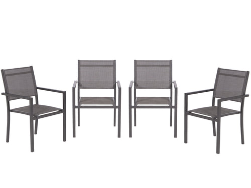 Garden Impressions Moon tuinstoelen set van 4 – carbon black / antraciet