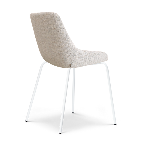 Nolon Nora-Isa Eetkamerstoel Beige Gemêleerd - Stof - Wit Onderstel