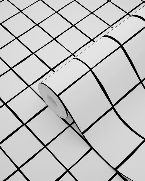 ESTAhome behang geblokt motief zwart wit - 50 x 900 cm - 131272 - vtwonen shop