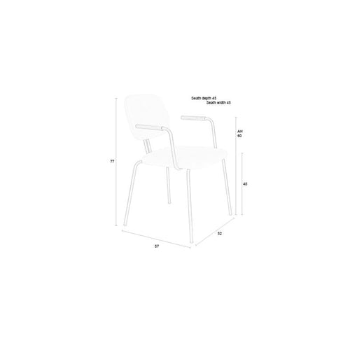 Housecraft Living Bouton Eetkamerstoelen met armleuning Off White - Set van 2 - vtwonen shop