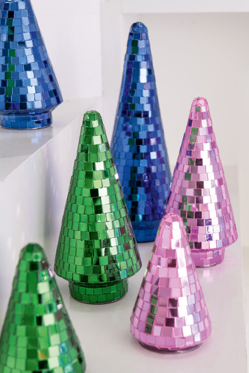 J-Line decoratie Boom Spiegel - glas - groen - medium